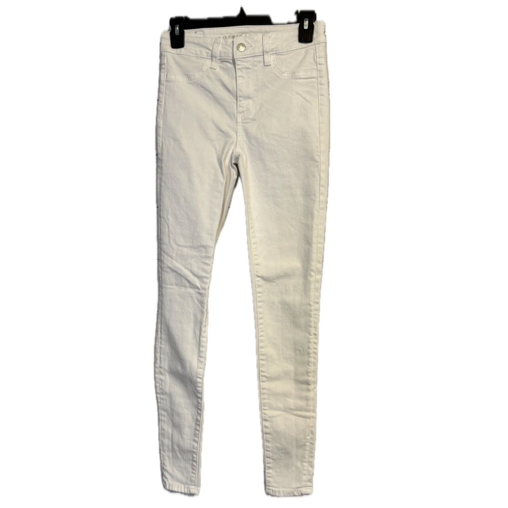 American Eagle Women's Next Level Stretch Jeans White Sz 2 Slim Fit GC